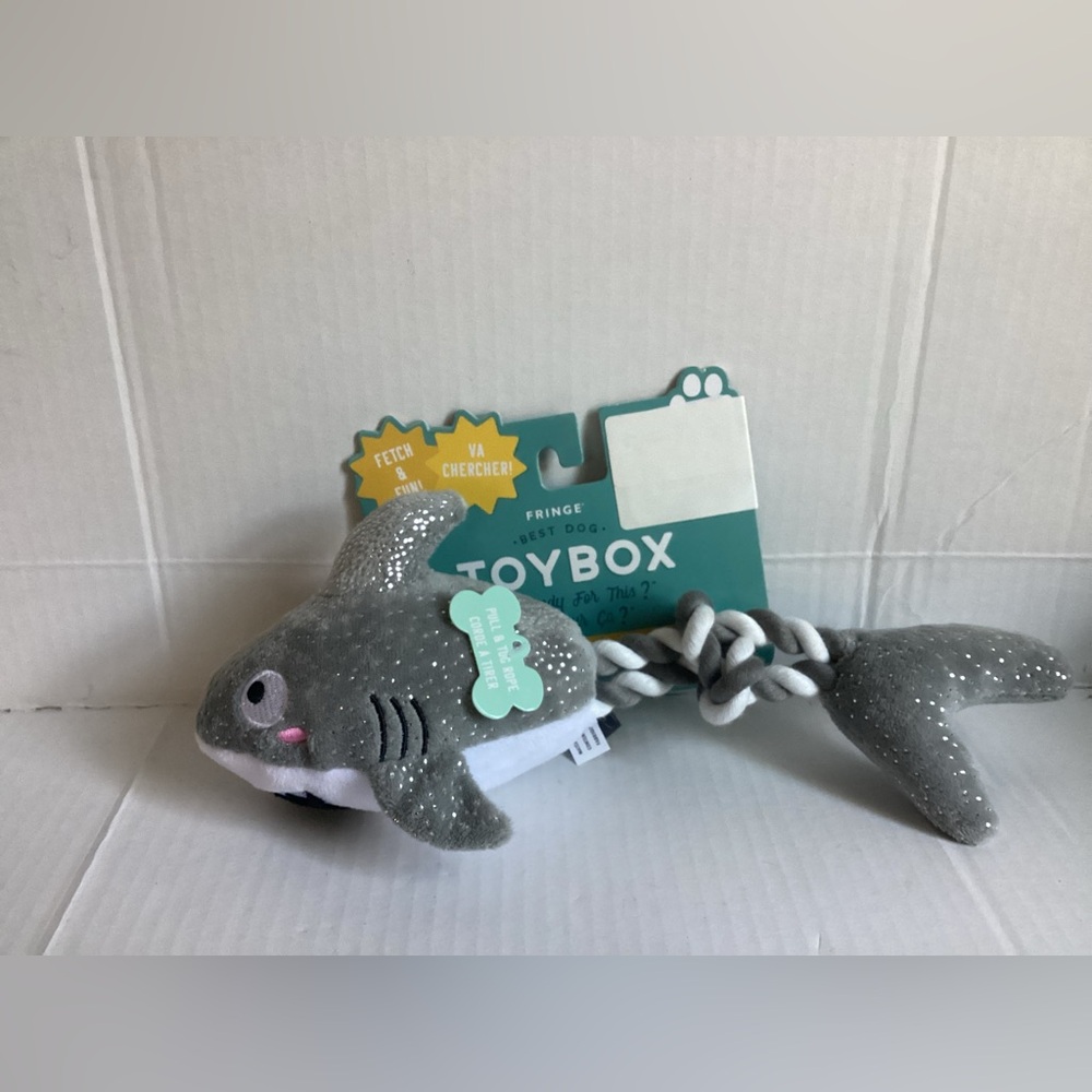 Fringe Gray White Shark Jaw Ready For This? Squeaky Dog Toy